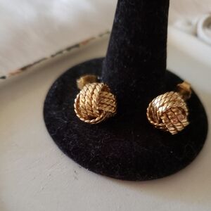 Vintage Gold Tone Knot Earrings